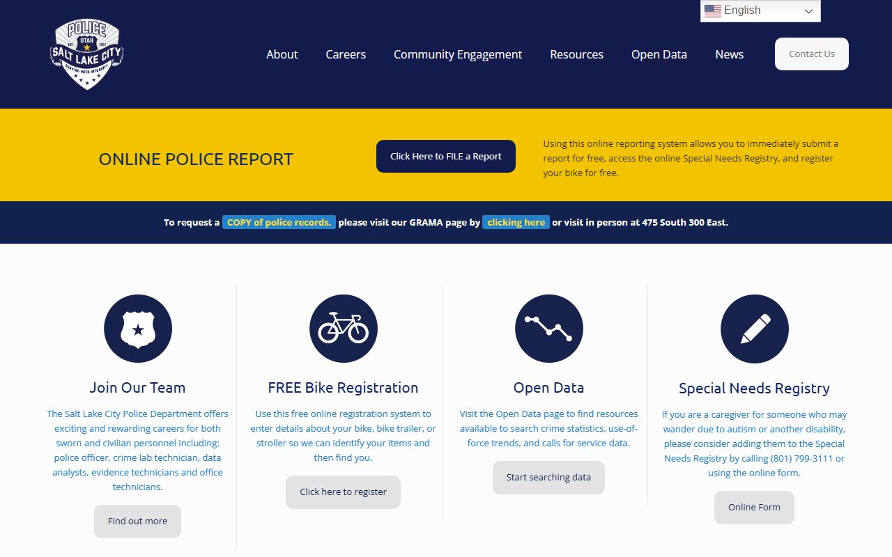 Salt Lake City Police Department sex offender registry