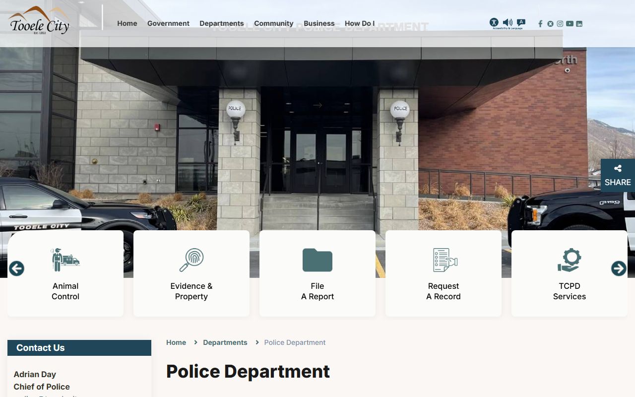 Tooele City Police Department sex offender registration