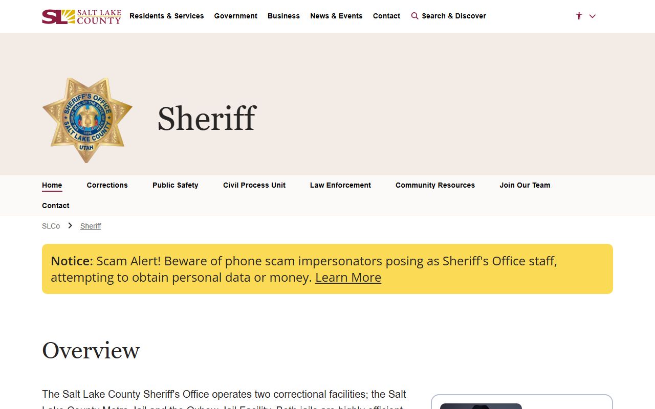 Salt Lake County sex offender registry Salt Lake County Sheriff