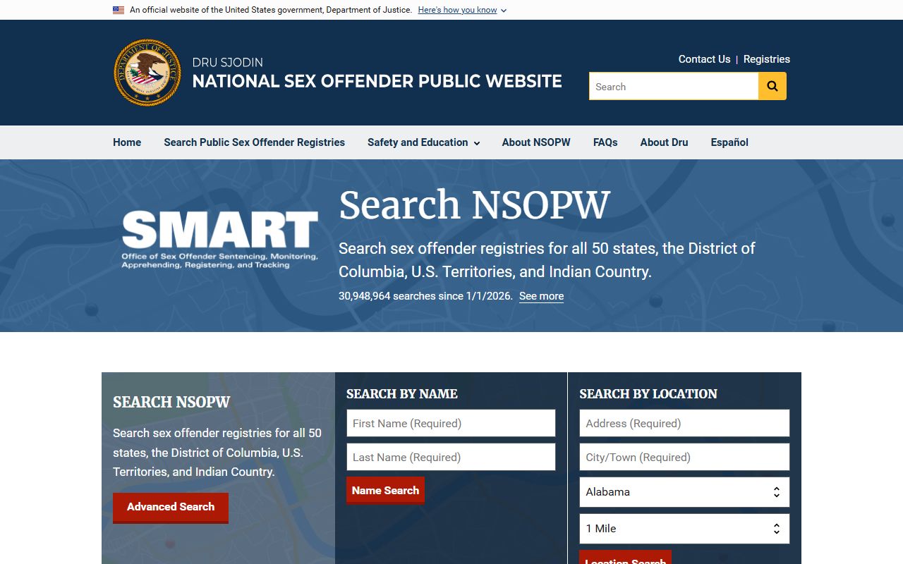 National Sex Offender Public Website search for Wayne County Utah