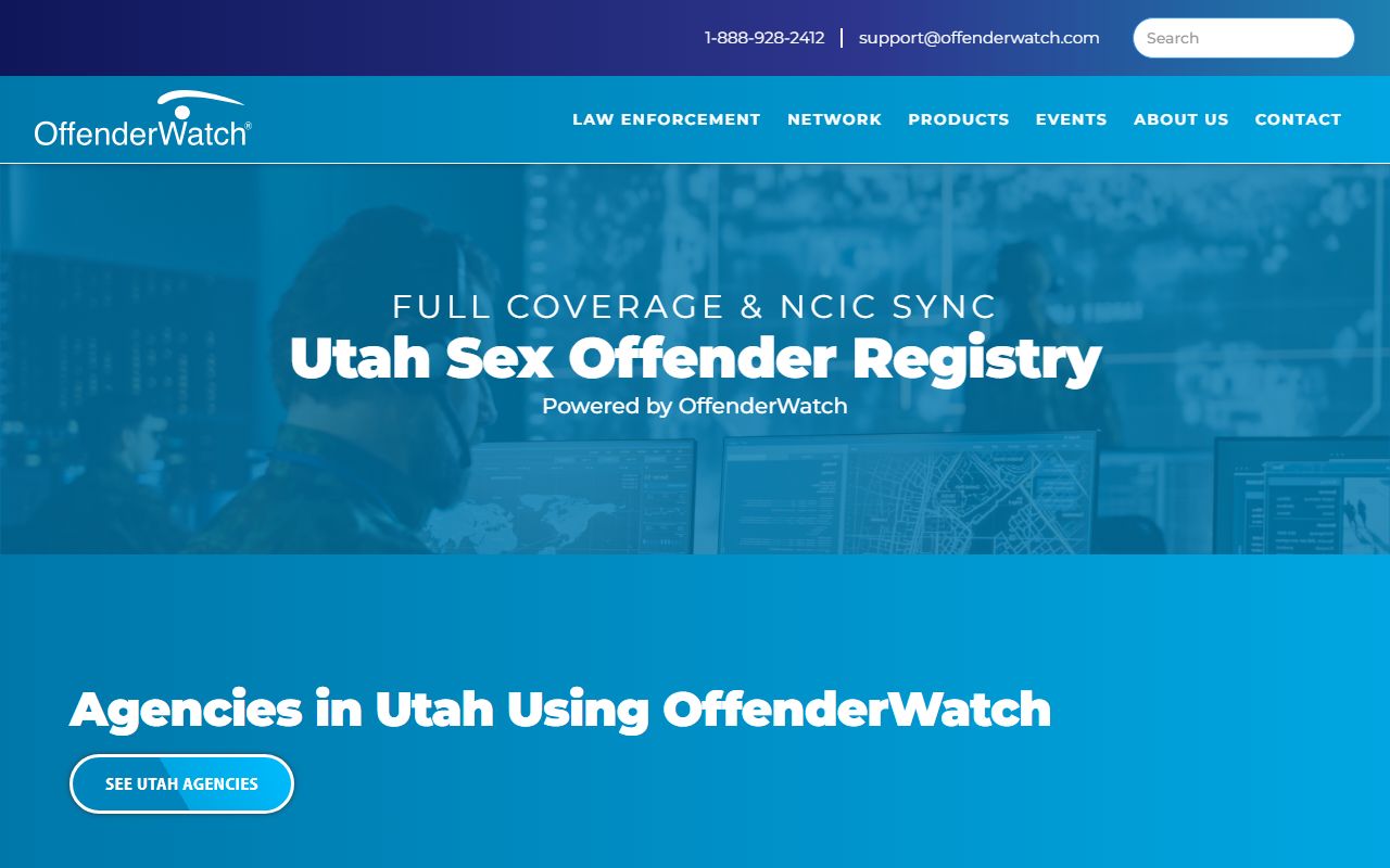 OffenderWatch Utah network sex offender registry search page