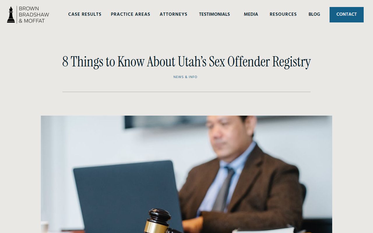 Utah sex offender registry statistics and compliance data